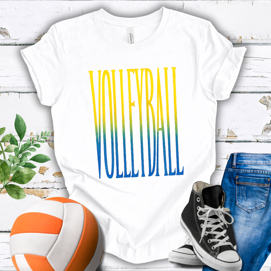 Volleyball Yellow Green Blue T-shirt