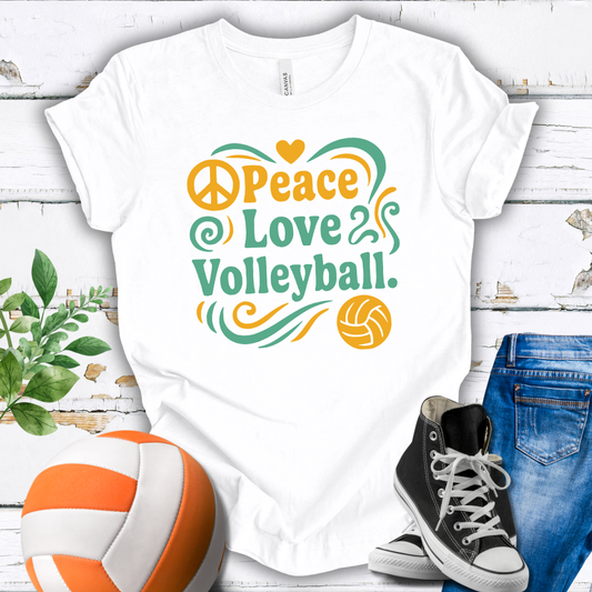 Peace Love Volleyball Swirls T-shirt