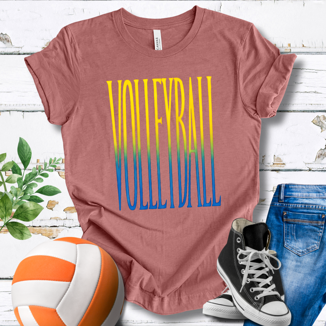 Volleyball Yellow Green Blue T-shirt