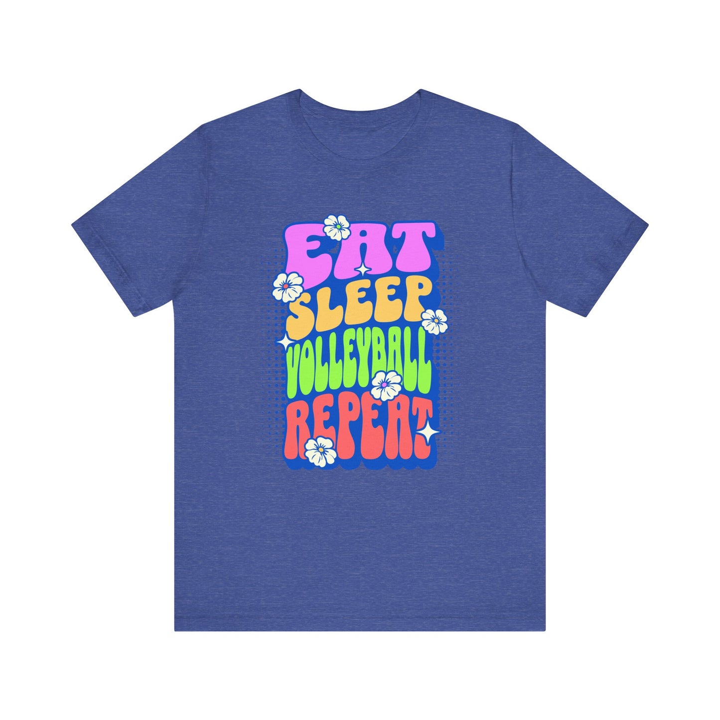 Eat Sleep Volleyball Repeat Flower Power T-shirt