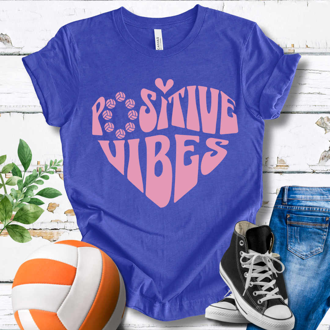Positive Vibes Pink Heart T-shirt