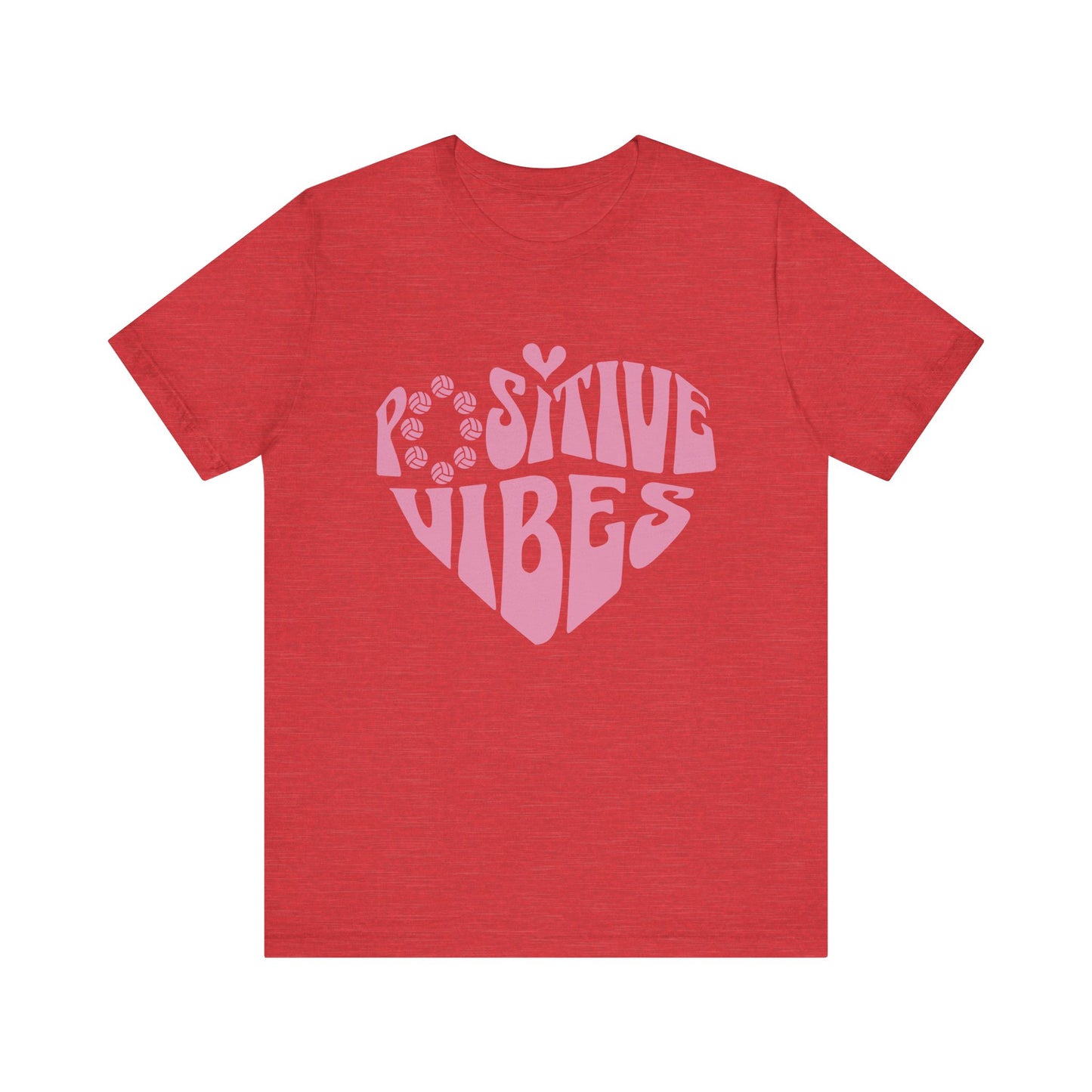 Volleyball Vibes Pink Heart T-shirt