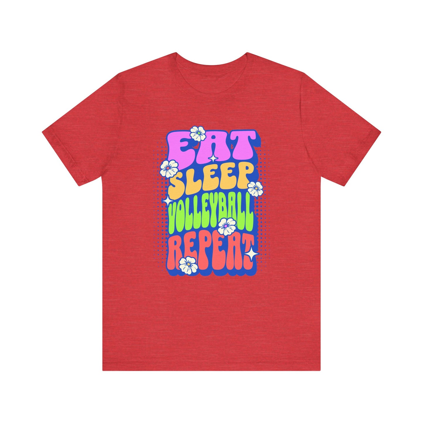 Eat Sleep Volleyball Repeat Flower Power T-shirt