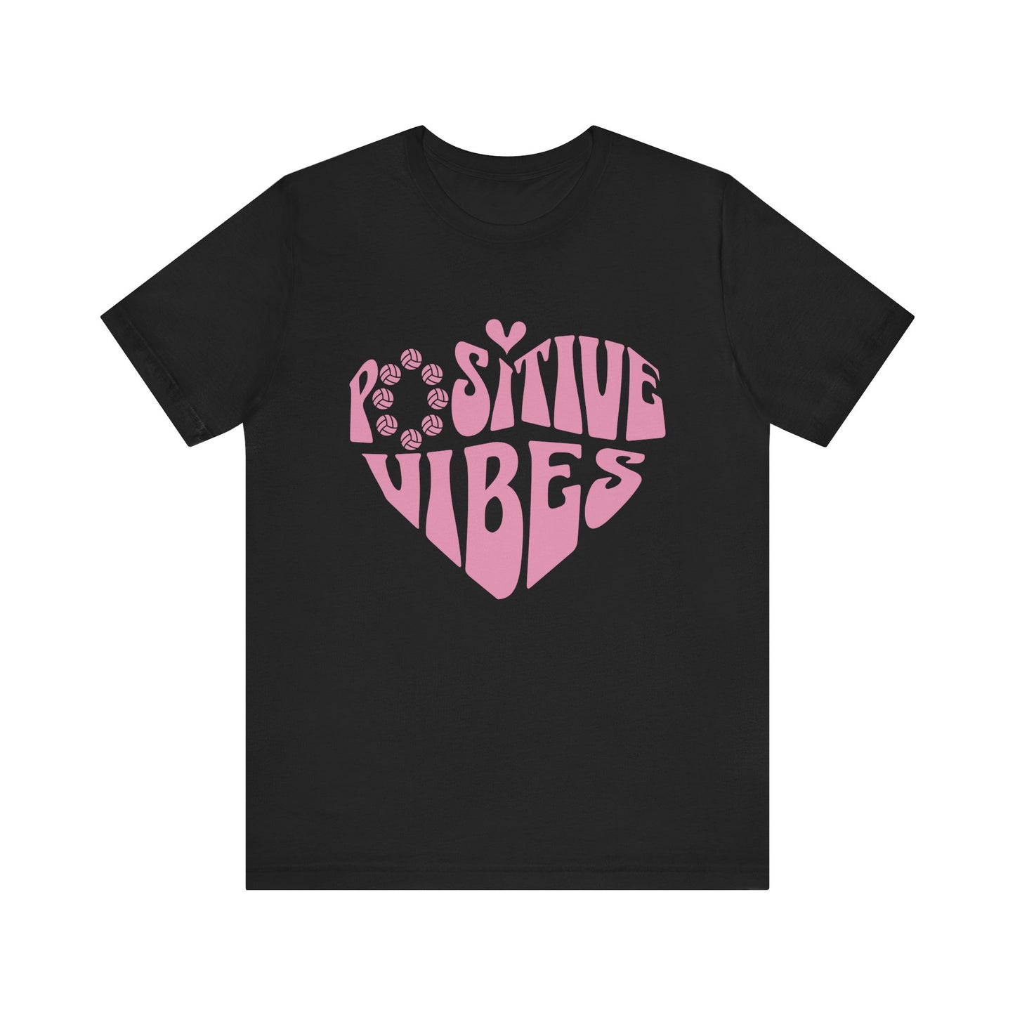 Volleyball Vibes Pink Heart T-shirt