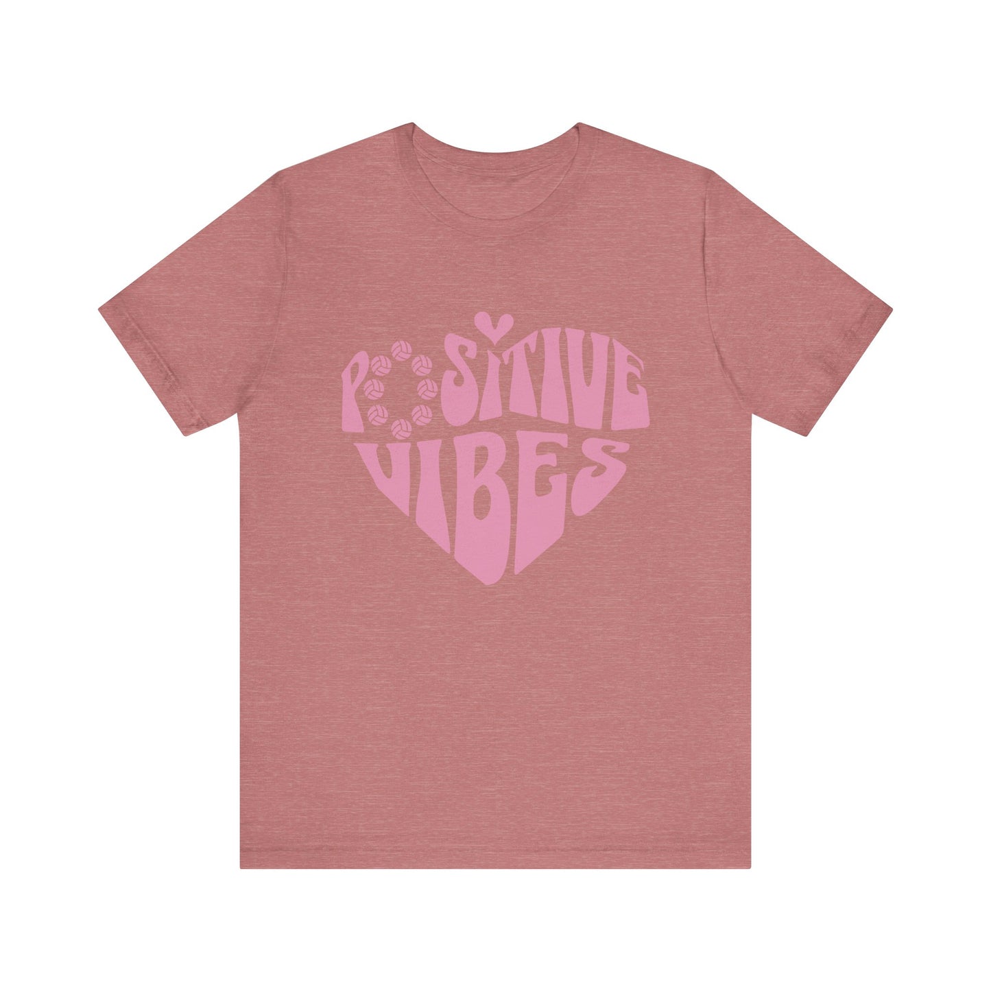 Volleyball Vibes Pink Heart T-shirt