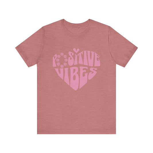 Volleyball Vibes Pink Heart T-shirt