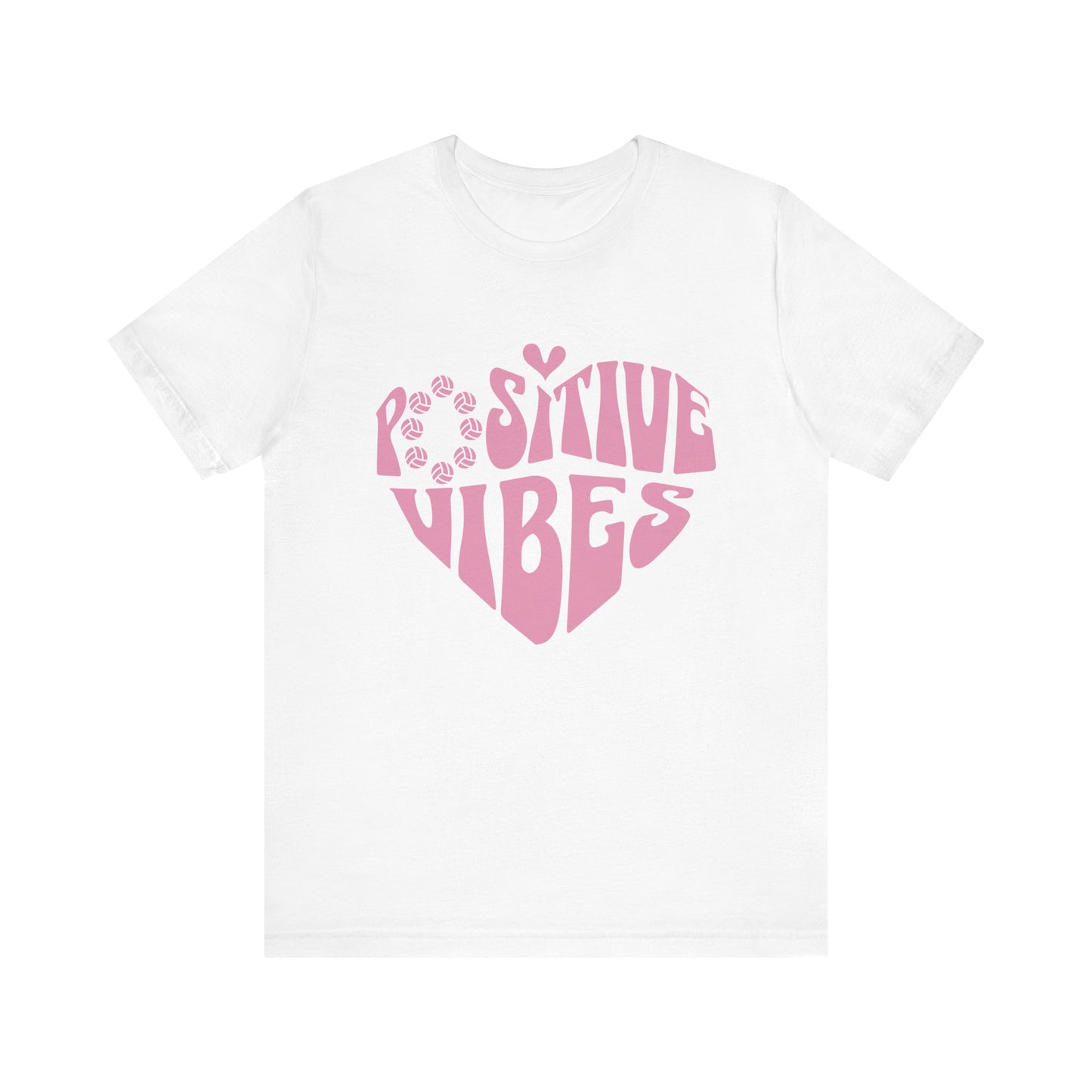 Volleyball Vibes Pink Heart T-shirt