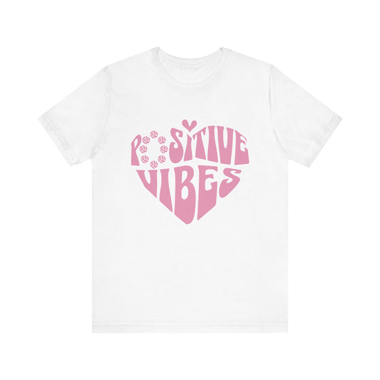 Volleyball Vibes Pink Heart T-shirt