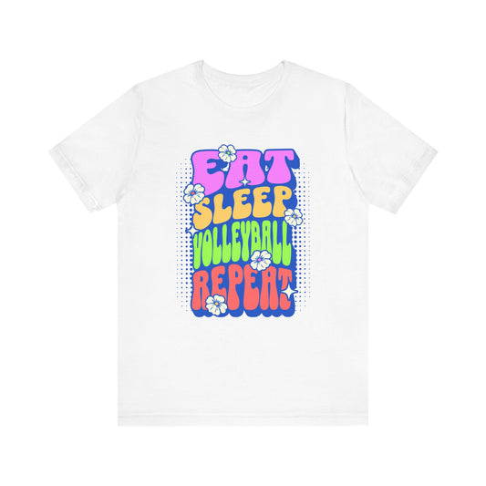 Eat Sleep Volleyball Repeat Flower Power T-shirt