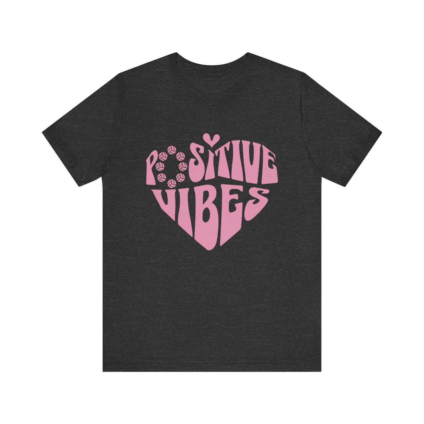 Volleyball Vibes Pink Heart T-shirt