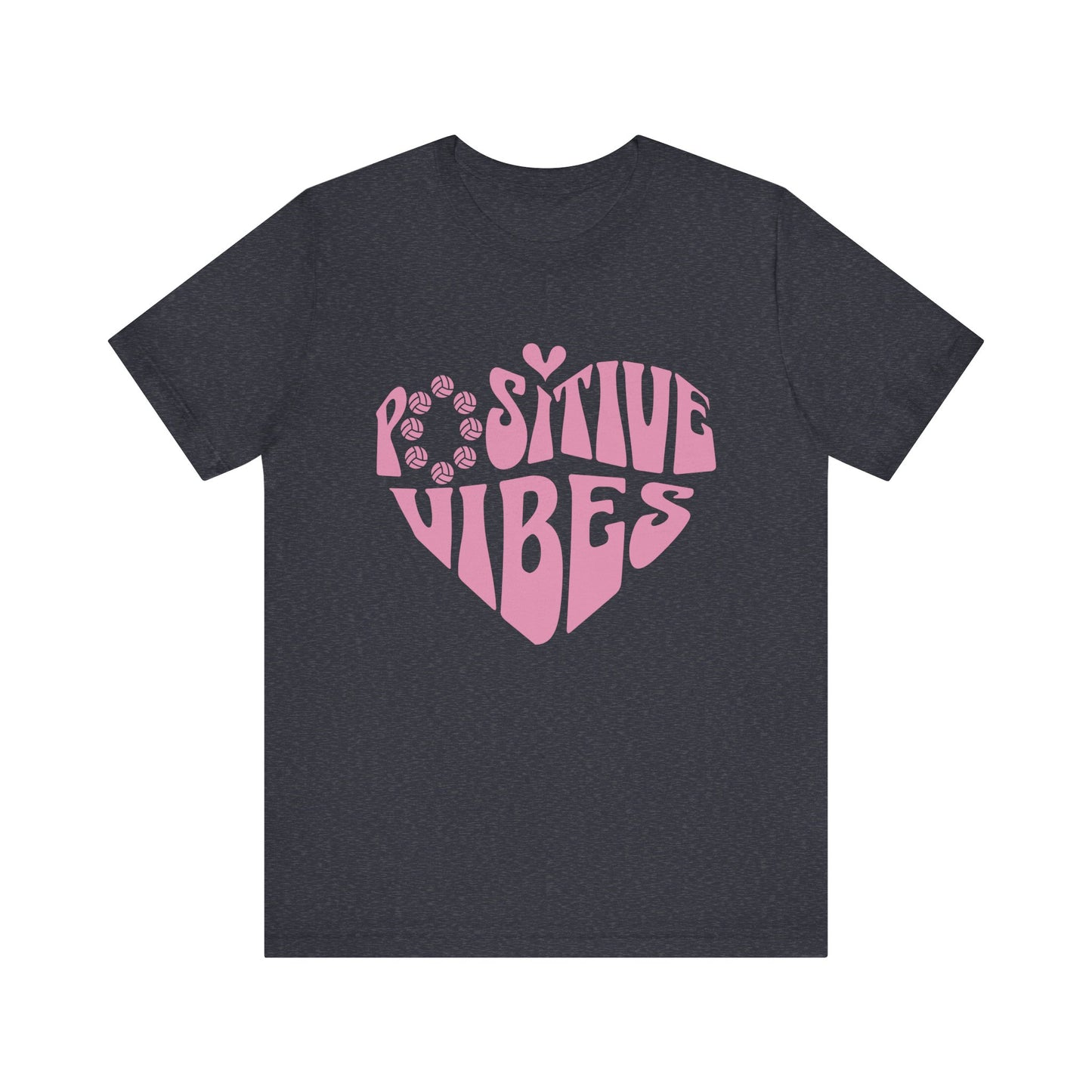 Volleyball Vibes Pink Heart T-shirt