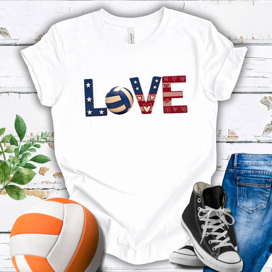 LOVE Red White And Blue T-shirt