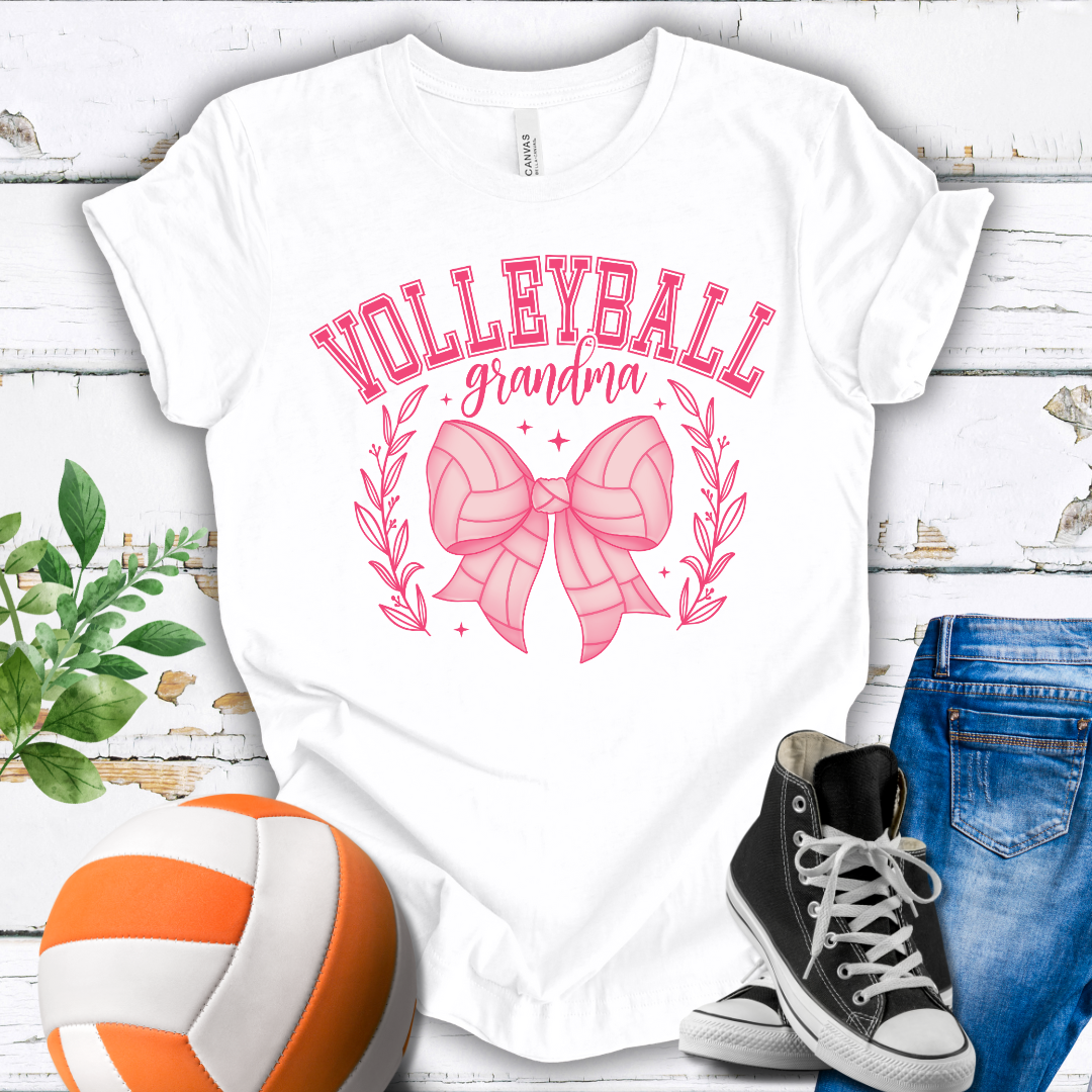 Volleyball Grandma Bow T-shirt