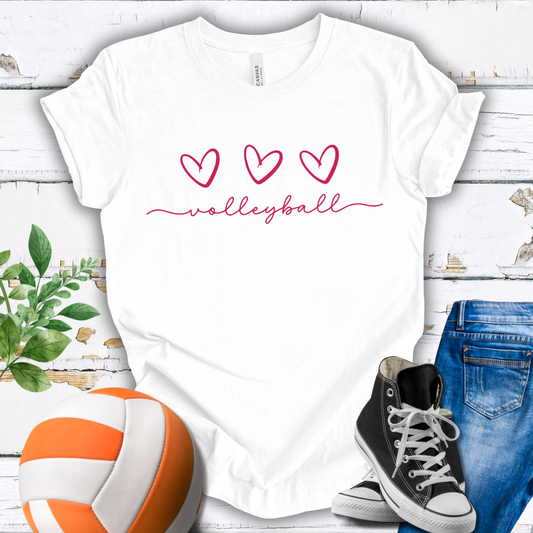 Triple Heart Volleyball T-shirt