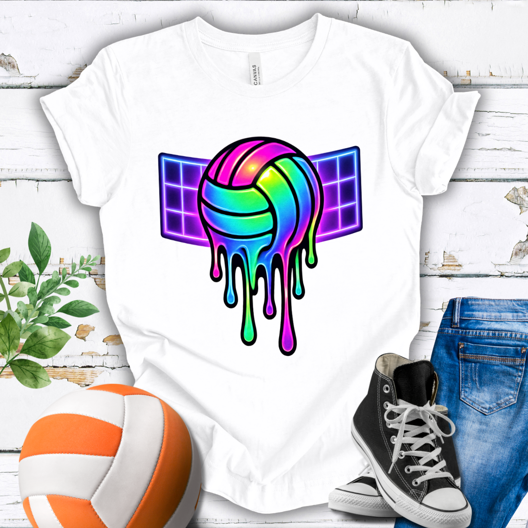 Volleyball Drip Neon T-shirt
