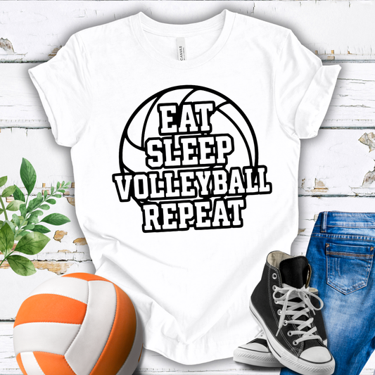 Eat Sleep Volleyball Repeat T-shirt