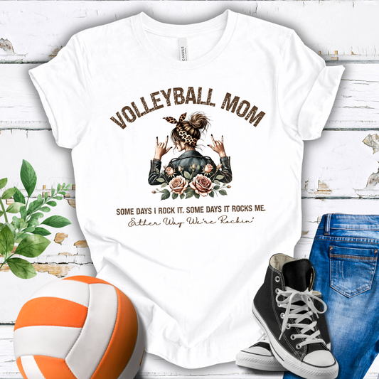 Rockin' Volleyball Mom T-shirt