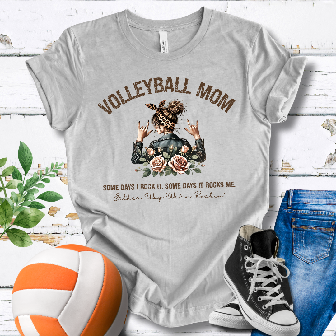 Rockin' Volleyball Mom T-shirt