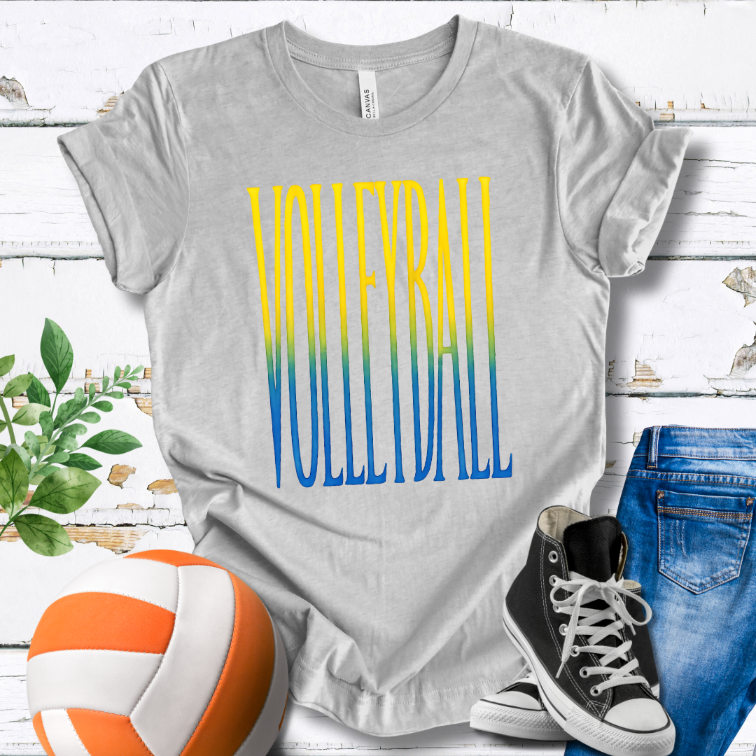 Volleyball Yellow Green Blue T-shirt