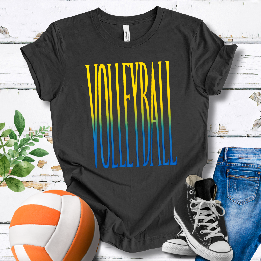 Volleyball Yellow Green Blue T-shirt