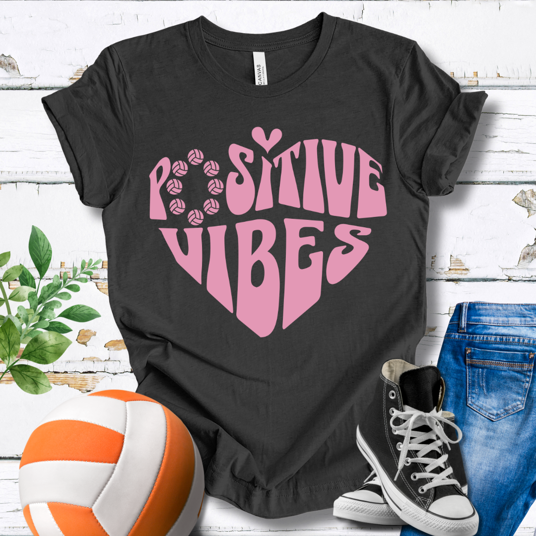 Positive Vibes Pink Heart T-shirt