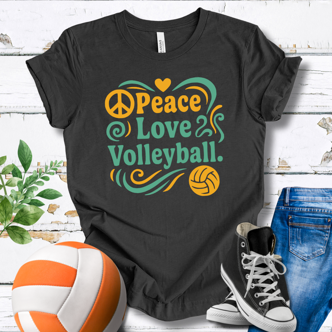 Peace Love Volleyball Swirls T-shirt