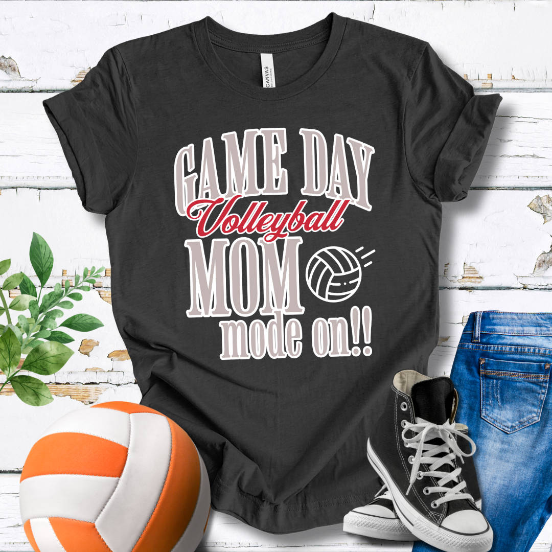 Game Day Volleyball Mom Mode On T-shirt