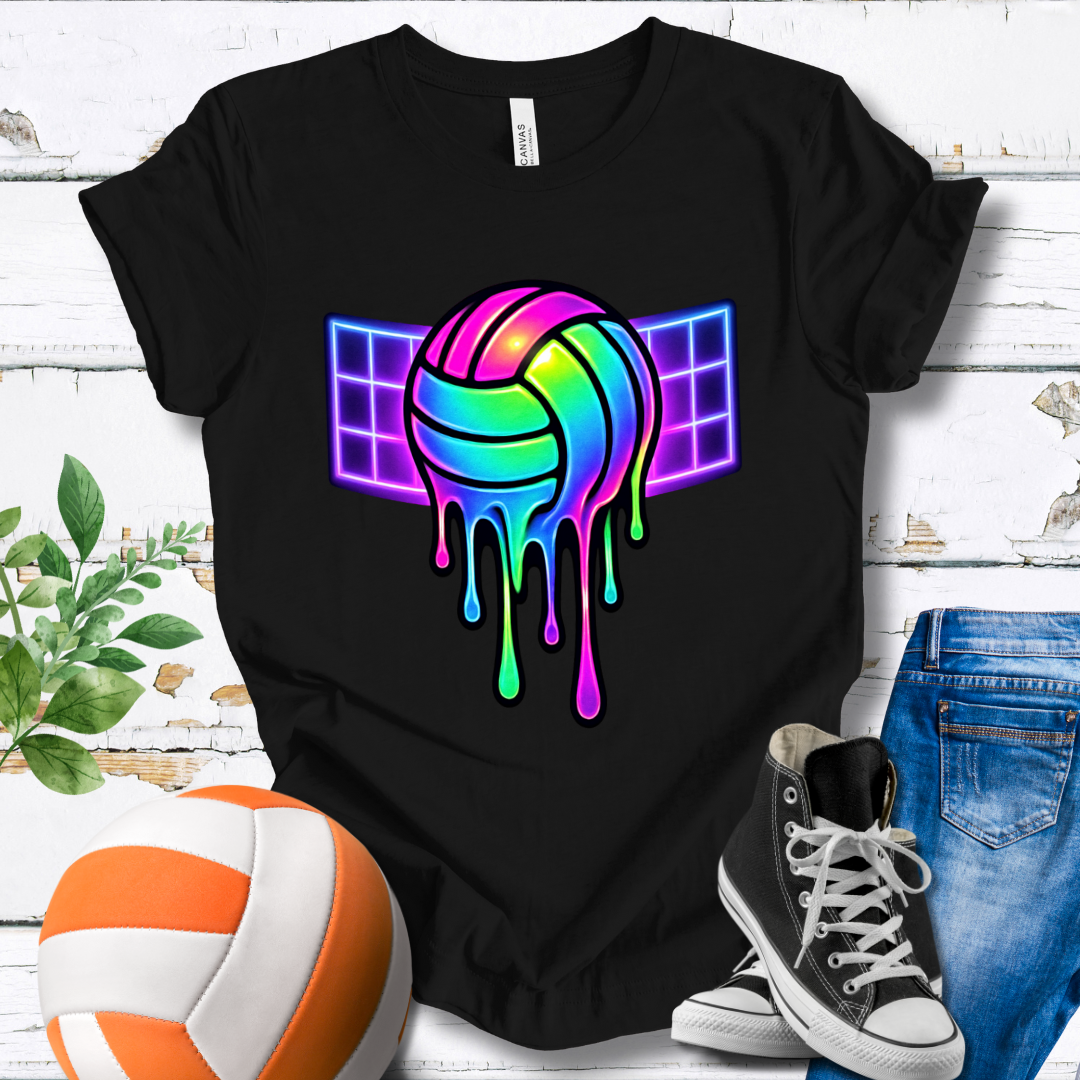 Volleyball Drip Neon T-shirt