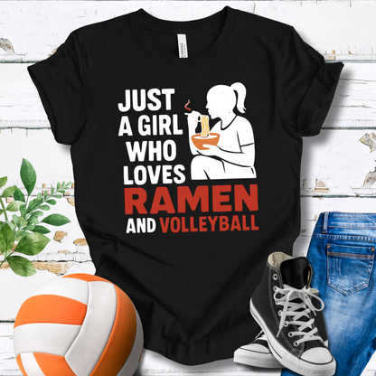 Just A Girl Who Loves Ramen And Volleyball T-shirt