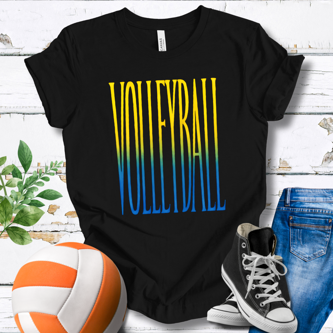 Volleyball Yellow Green Blue T-shirt