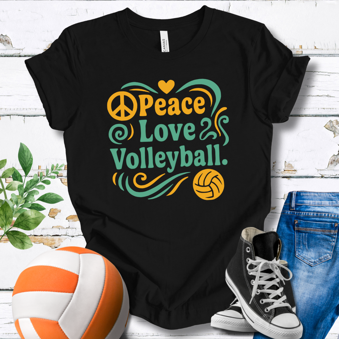 Peace Love Volleyball Swirls T-shirt