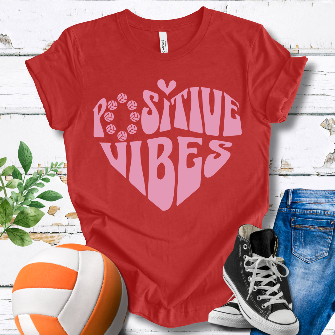 Positive Vibes Pink Heart T-shirt