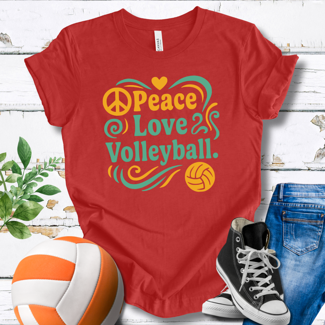 Peace Love Volleyball Swirls T-shirt