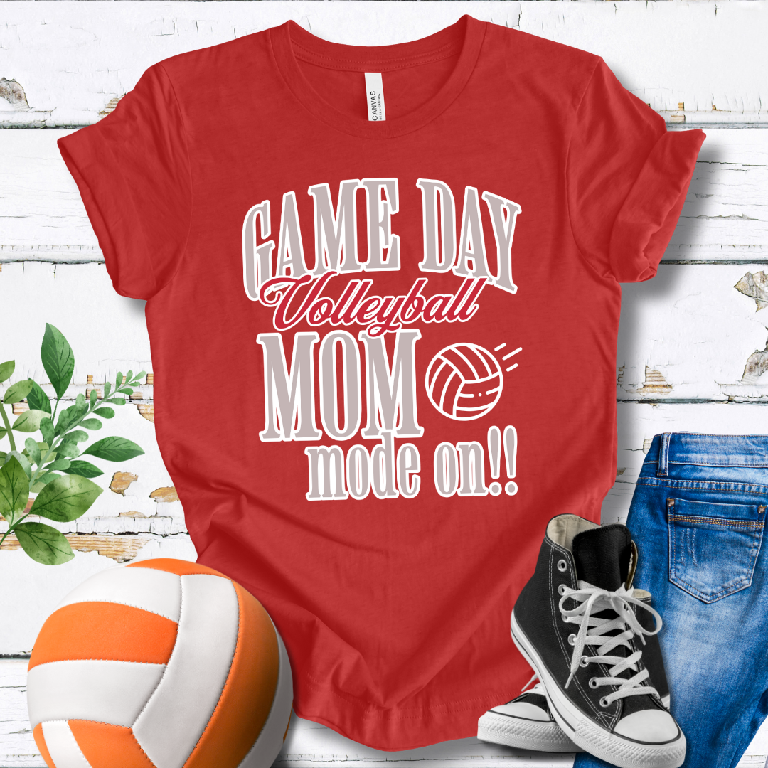 Game Day Volleyball Mom Mode On T-shirt