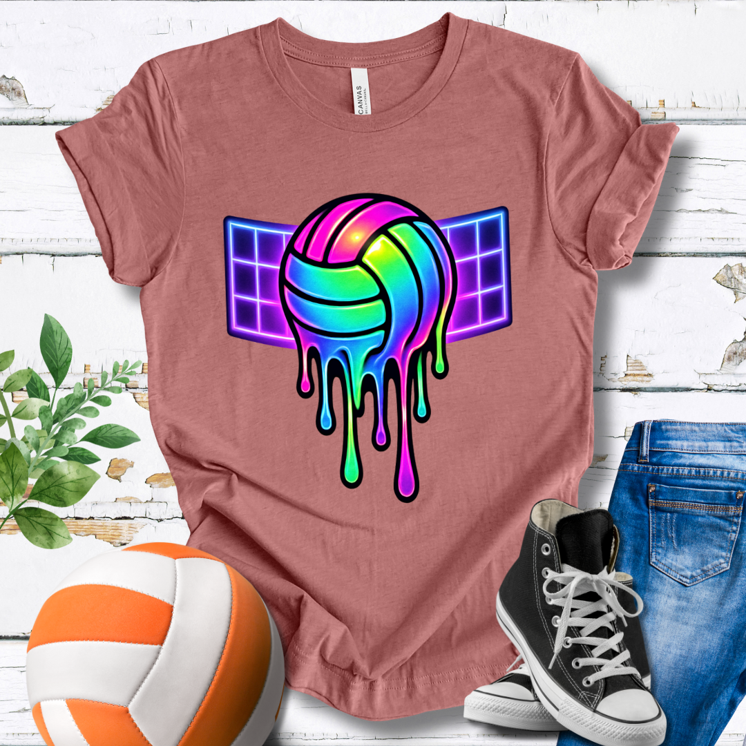 Volleyball Drip Neon T-shirt