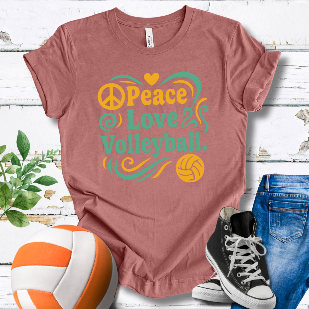 Peace Love Volleyball Swirls T-shirt