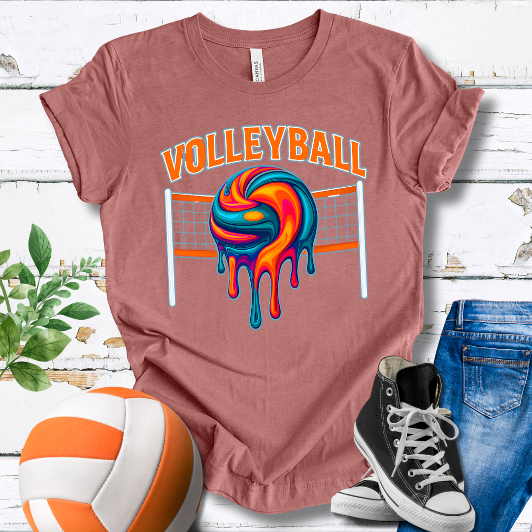 Volleyball Drip Retro T-shirt