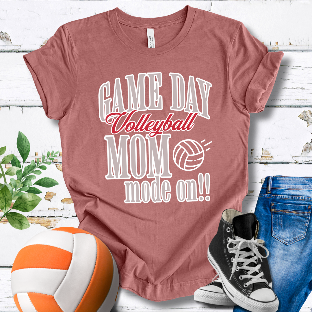 Game Day Volleyball Mom Mode On T-shirt