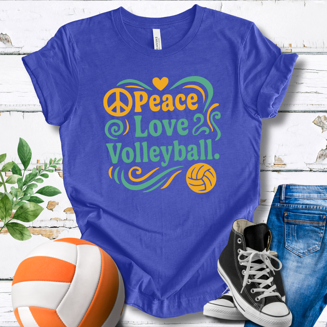 Peace Love Volleyball Swirls T-shirt