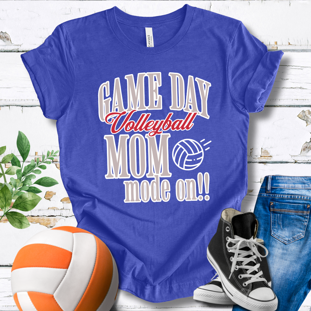 Game Day Volleyball Mom Mode On T-shirt