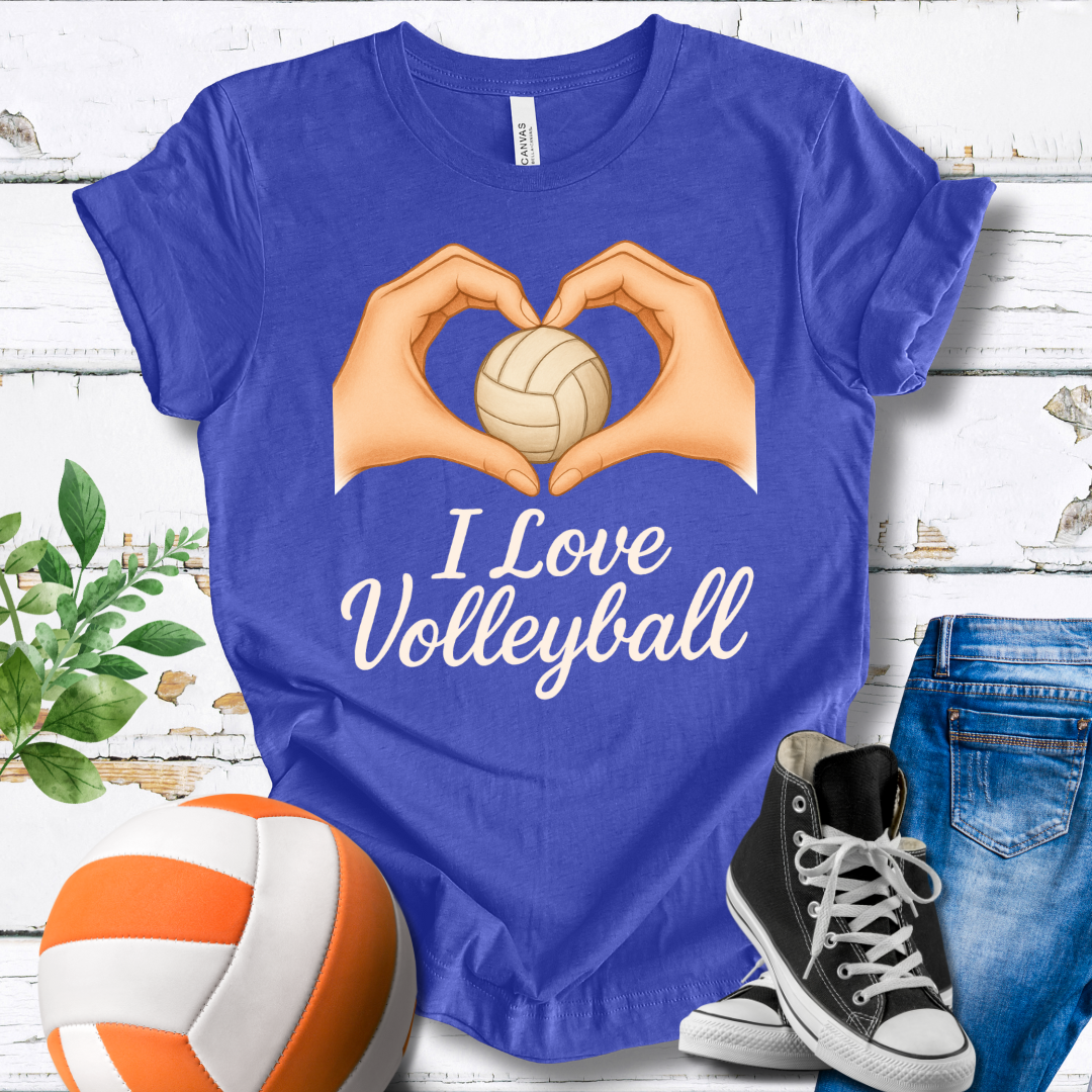I Love Volleyball Hand Heart T-shirt