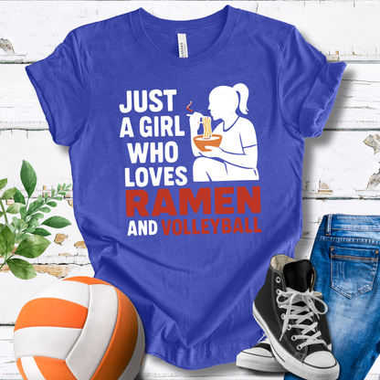 Just A Girl Who Loves Ramen And Volleyball T-shirt