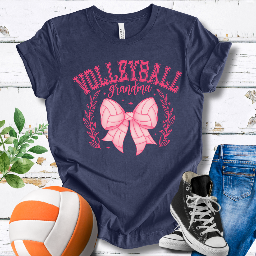 Volleyball Grandma Bow T-shirt
