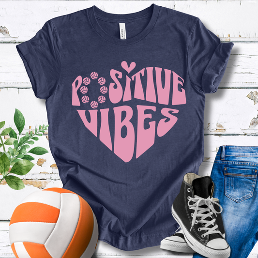 Positive Vibes Pink Heart T-shirt