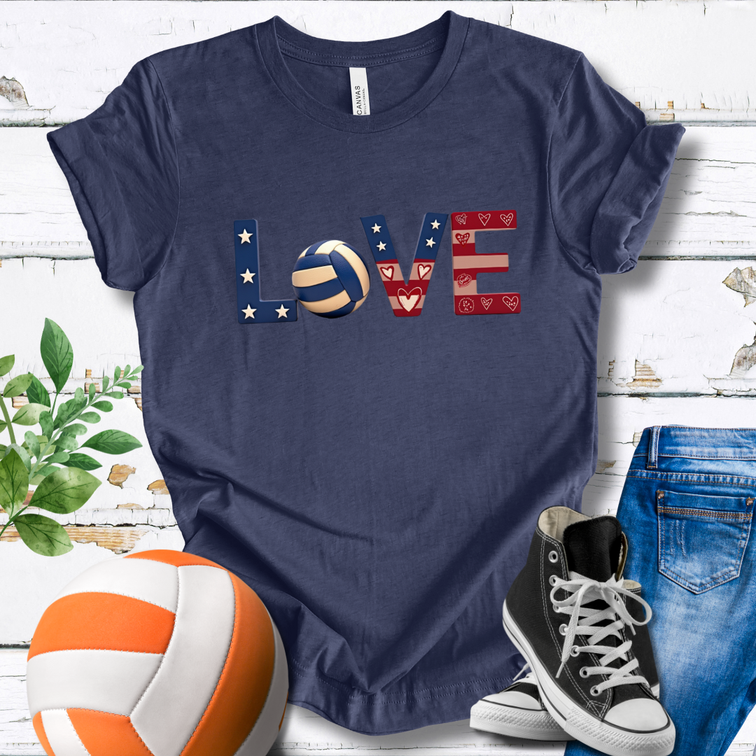 LOVE Red White And Blue T-shirt
