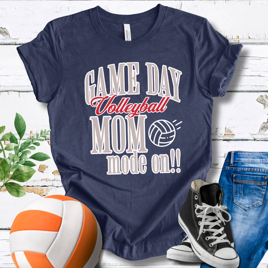Game Day Volleyball Mom Mode On T-shirt